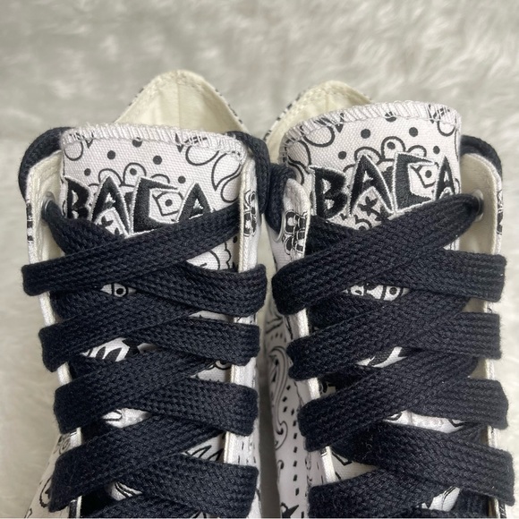 New men’s CONVERSE White & Black Bandana Print  Baca CTAS Pro Hi Top Size Men9 - Picture 13 of 14